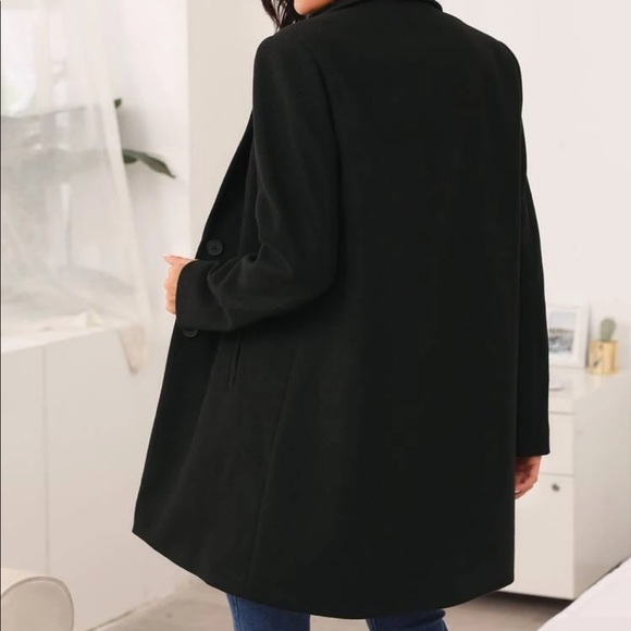 Wool like classic peacoat jacket pastel pink - Picture 9 of 9